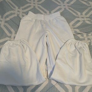 Ardene White Elastic Waist Sweatpants - Cozy Fleece
